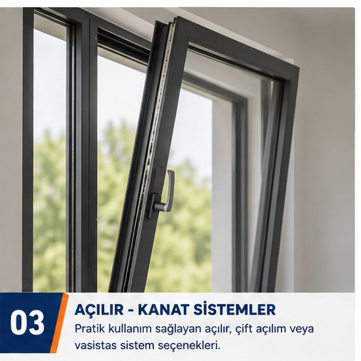 Açılır kanat alüminyum pencere sistemi