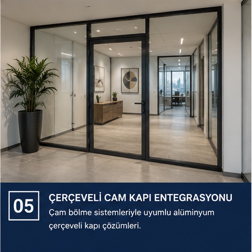 Çerçeveli cam kapı entegrasyonu