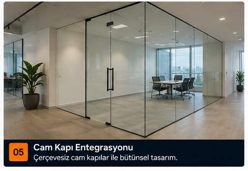 Çerçevesiz cam kapı entegrasyonu