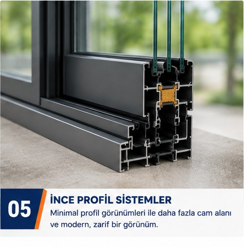 İnce profil alüminyum pencere sistemi