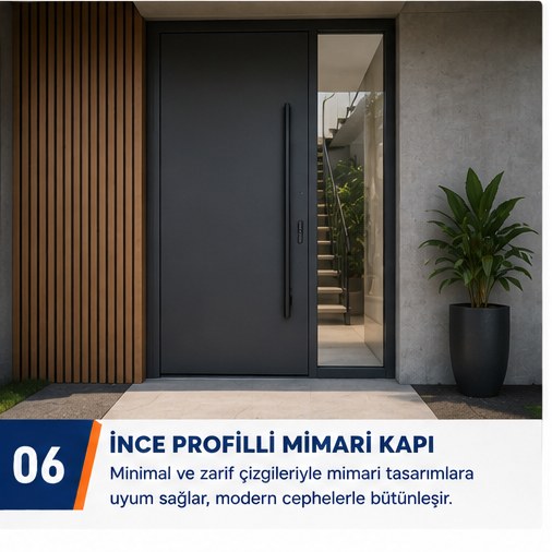 İnce profilli mimari alüminyum kapı