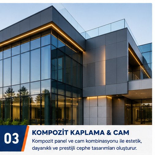 Kompozit kaplama ve cam cephe sistemi