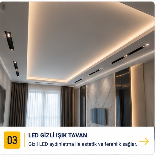 LED gizli ışık asma tavan
