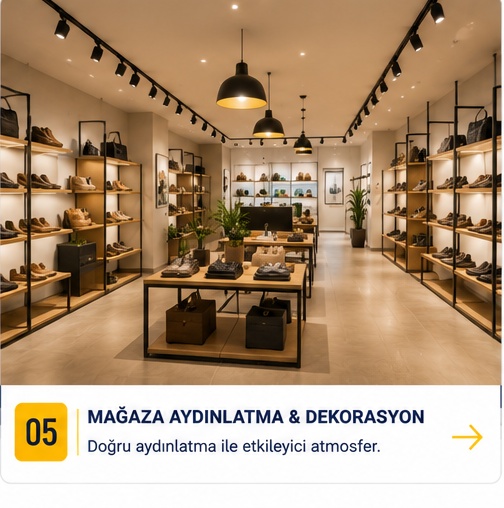 Mağaza aydınlatma ve dekorasyon