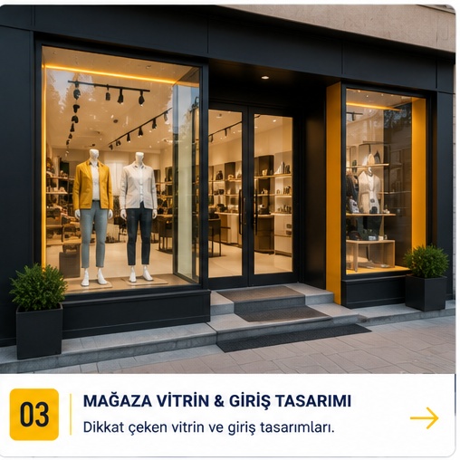 Mağaza vitrin ve giriş tasarımı
