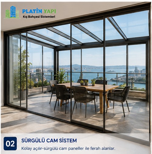 Sürgülü cam kış bahçesi sistemi