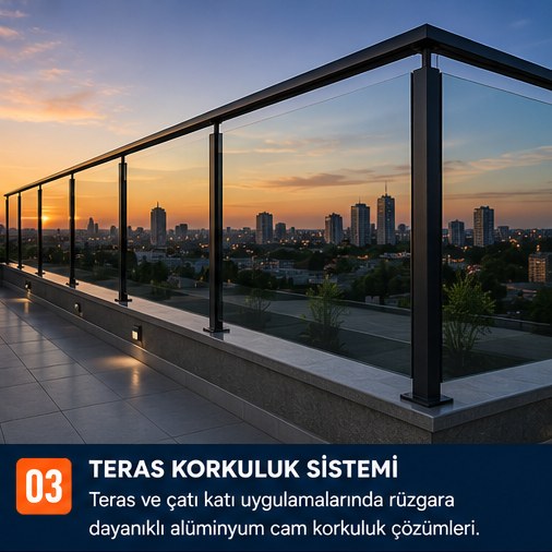 Teras alüminyum cam korkuluk