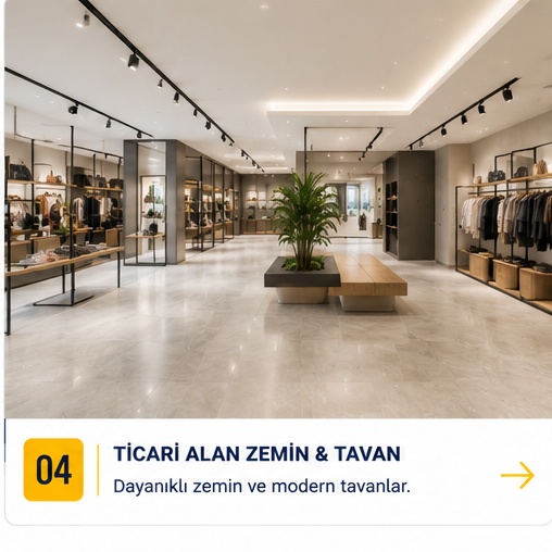 Ticari alan zemin ve tavan uygulamaları